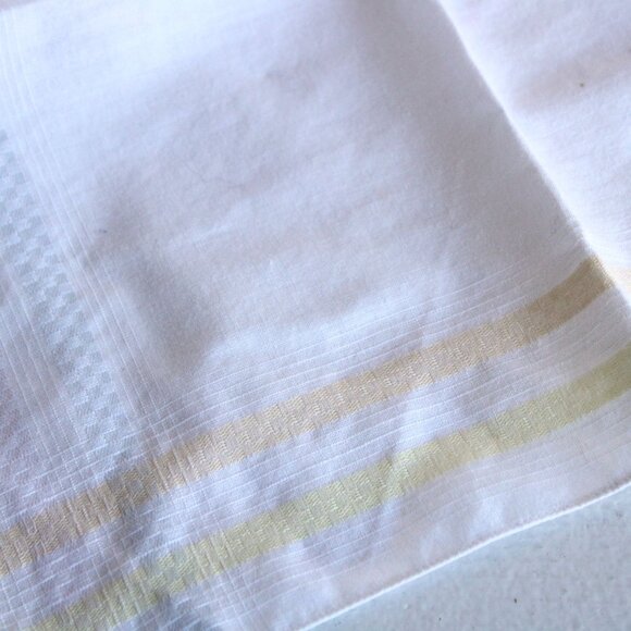 Vintage Cotton Handkerchief, White With Pastel Blue, Pink, Yellow and Orange - Picture 5 of 11